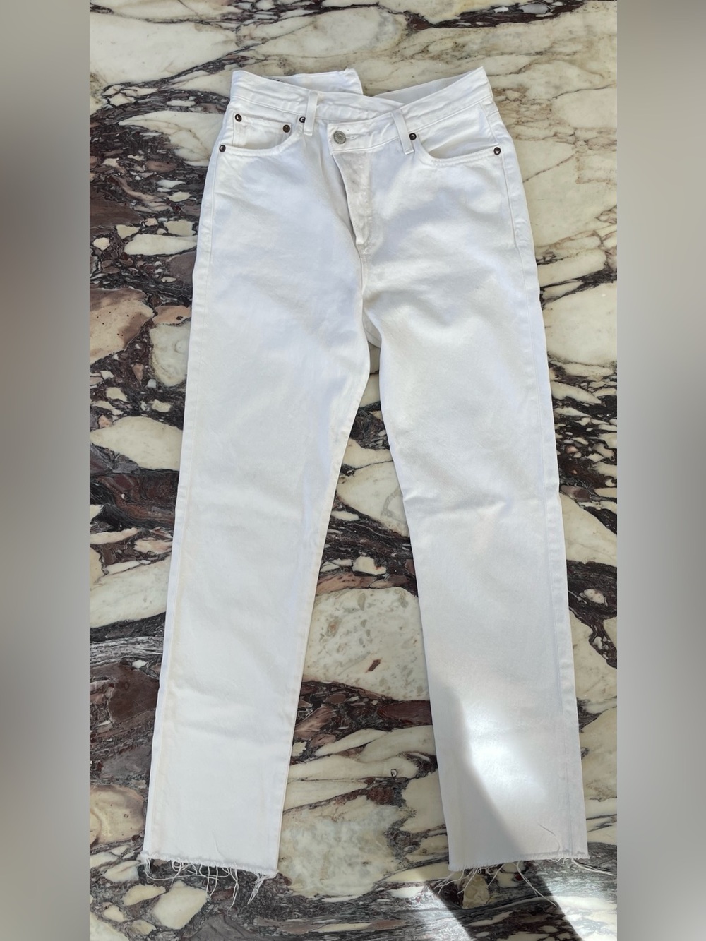 Agolde White Crossover Straight Jeans 26 / S